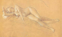 Female Nude Lying Down By Gustav Klimt Fine Art Print