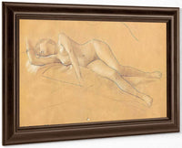 Female Nude Lying Down By Gustav Klimt Fine Art Print