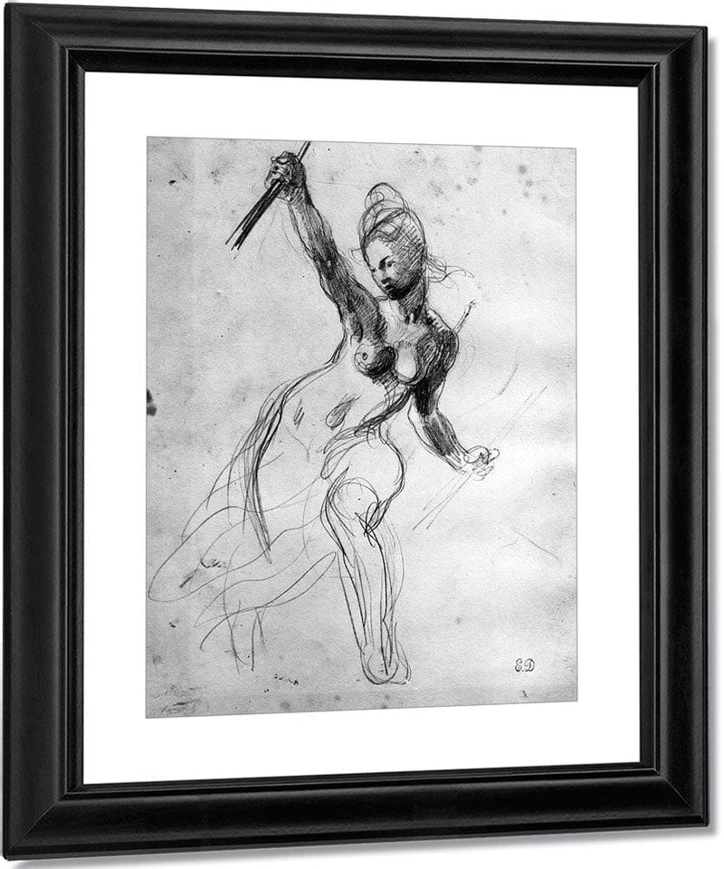Female Nude, Study For Liberty Leading The People By Ferdinand Victor Eugene Delacroix Fine Art Print