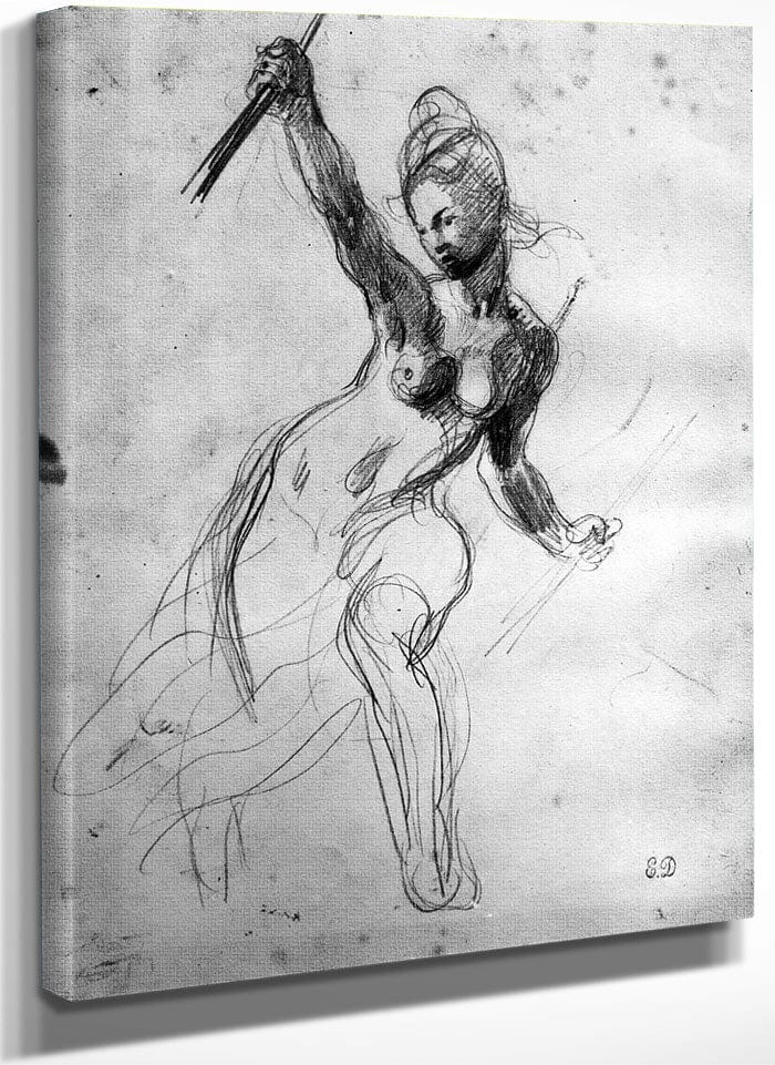 Female Nude, Study For Liberty Leading The People By Ferdinand Victor Eugene Delacroix Fine Art Print
