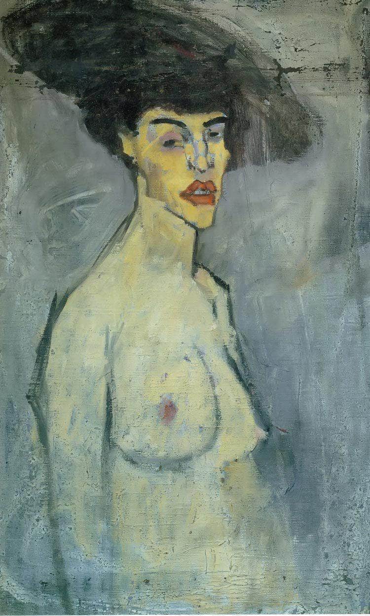 Female Nude With Hat1907 By Amedeo Modigliani Fine Art Print