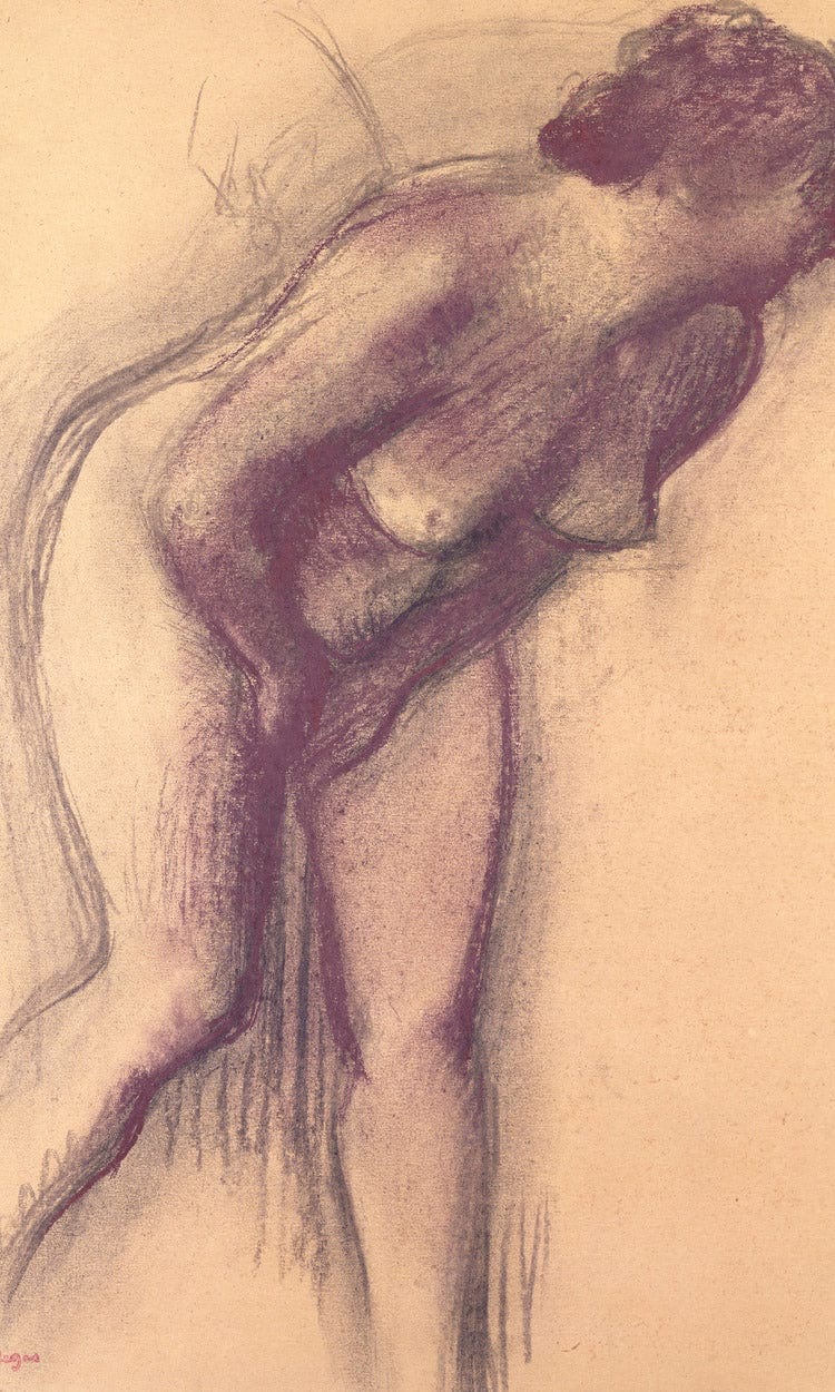 Female Standing Nude By Edgar Degas Fine Art Print