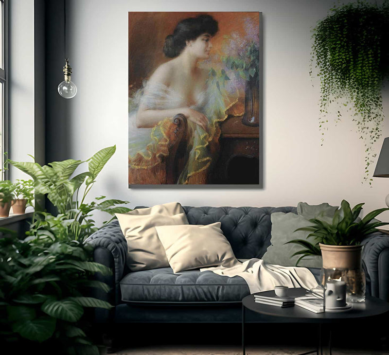 Femme Au Bouquet De Lilas By Enjolras Delphin Fine Art Print
