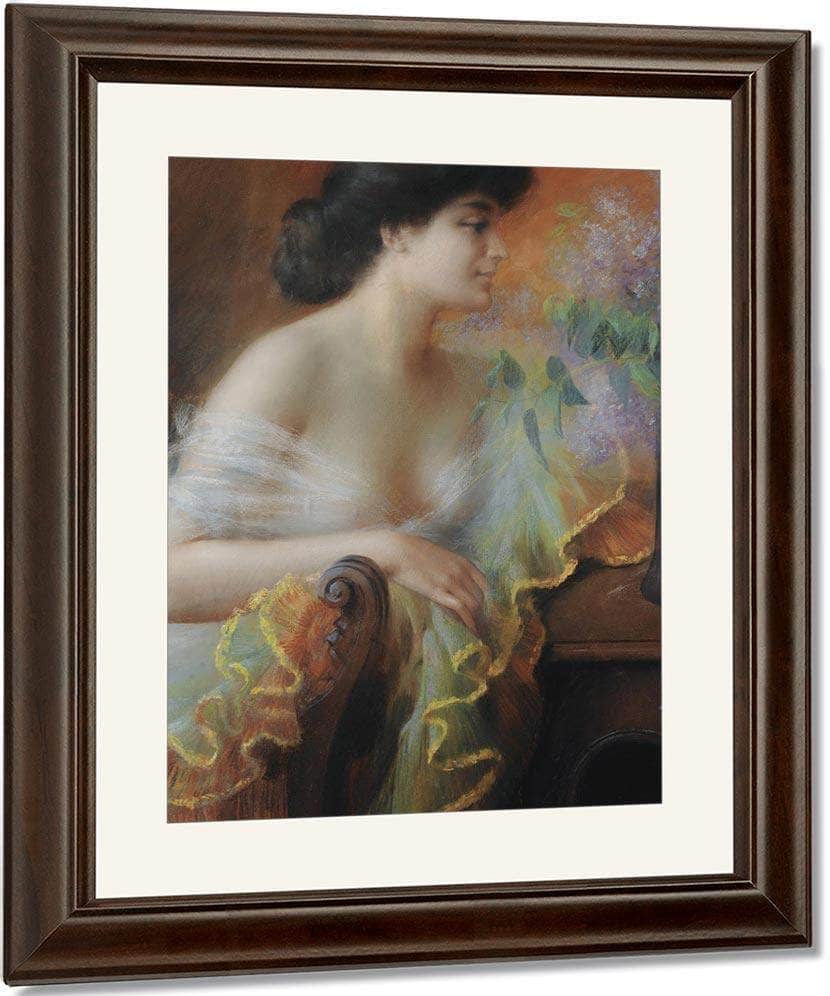 Femme Au Bouquet De Lilas By Enjolras Delphin Fine Art Print
