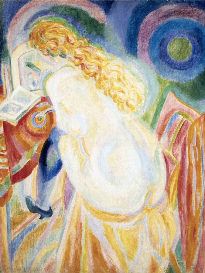 Femme Nue Lisant (Female Nude Reading) By Robert Delaunay Fine Art Print