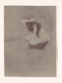 Femme Qui Se Peigne (Woman Combing Her Hair), From The Elles Series By Henri Marie Raymond De Toulouse Lautrec Monfa Fine Art Print