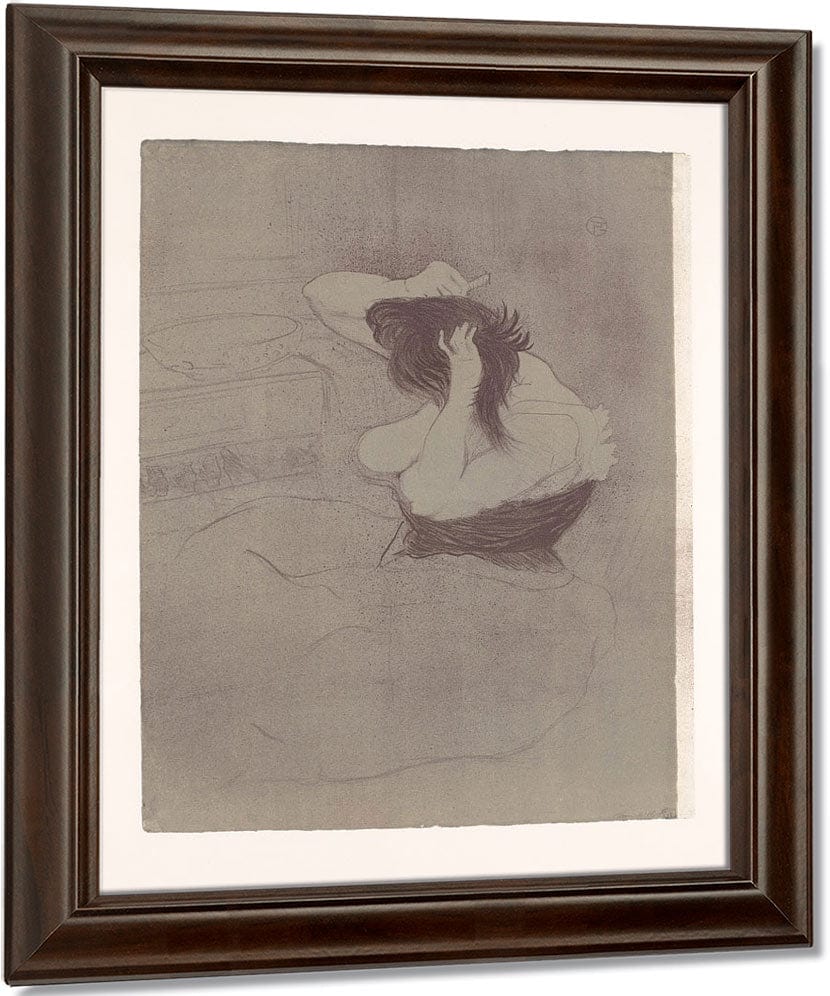 Femme Qui Se Peigne (Woman Combing Her Hair), From The Elles Series By Henri Marie Raymond De Toulouse Lautrec Monfa Fine Art Print