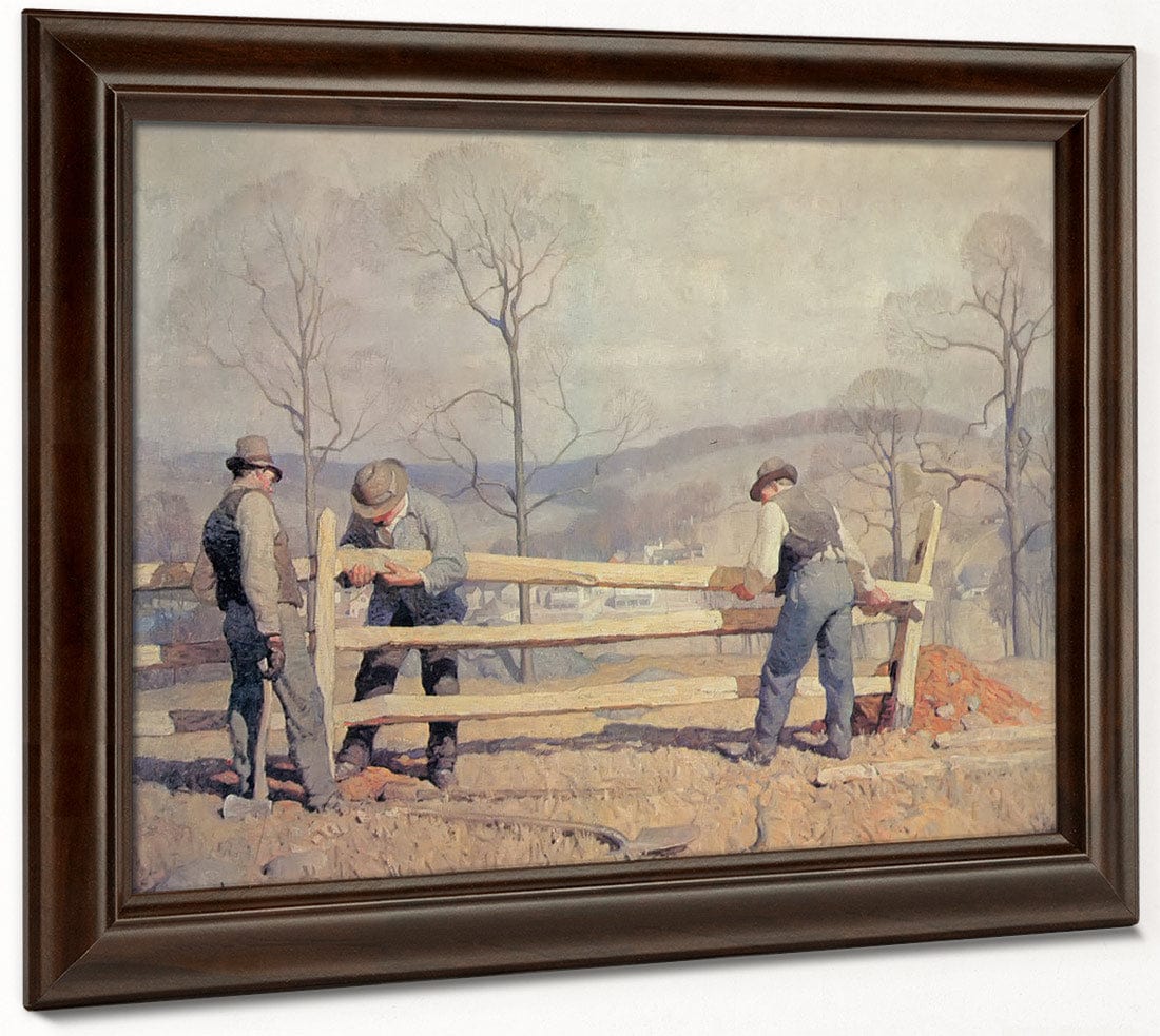 Fence Builders By NC Wyeth Fine Art Print