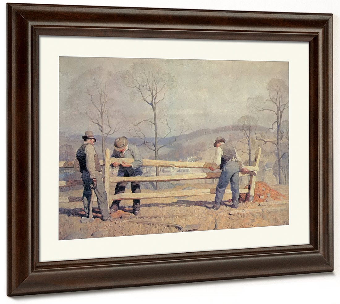 Fence Builders By NC Wyeth Fine Art Print