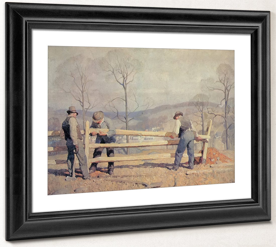 Fence Builders By NC Wyeth Fine Art Print