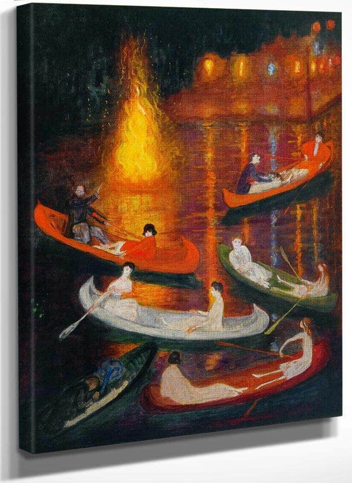 Fete On The Lake By Florine Stettheimer Fine Art Print