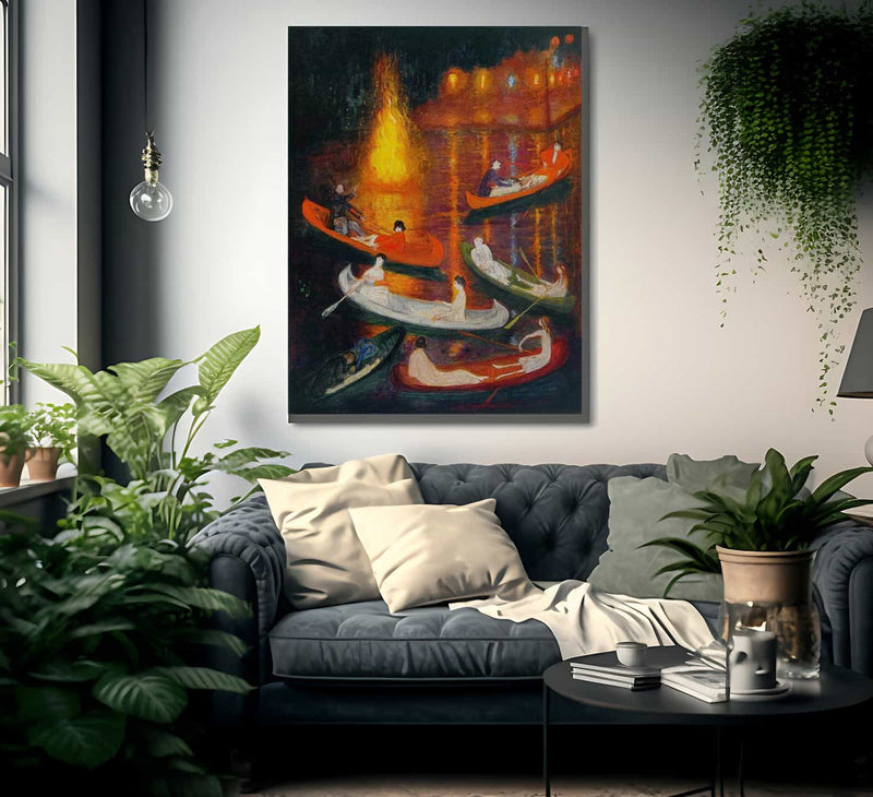 Fete On The Lake By Florine Stettheimer Fine Art Print