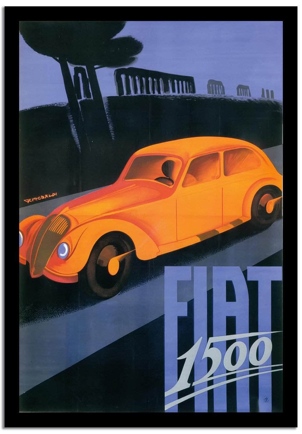 Fiat  Vintage Posterb Fine Art Print