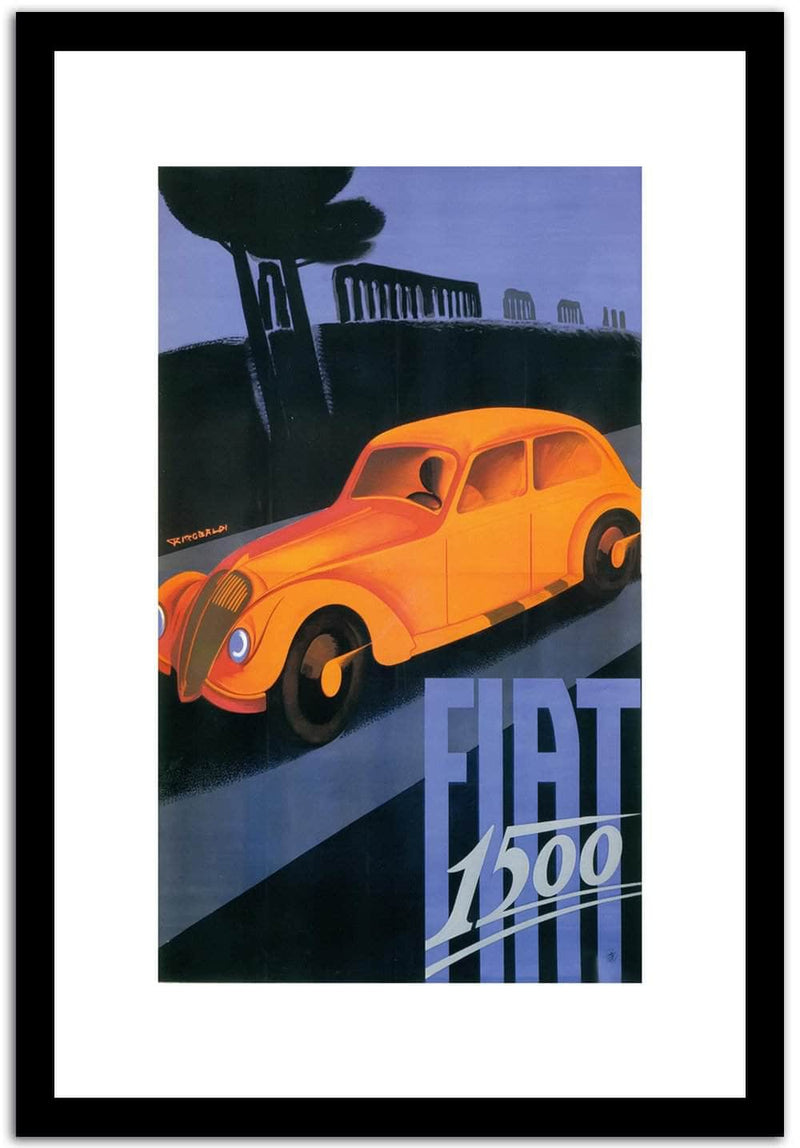 Fiat  Vintage Posterb Fine Art Print