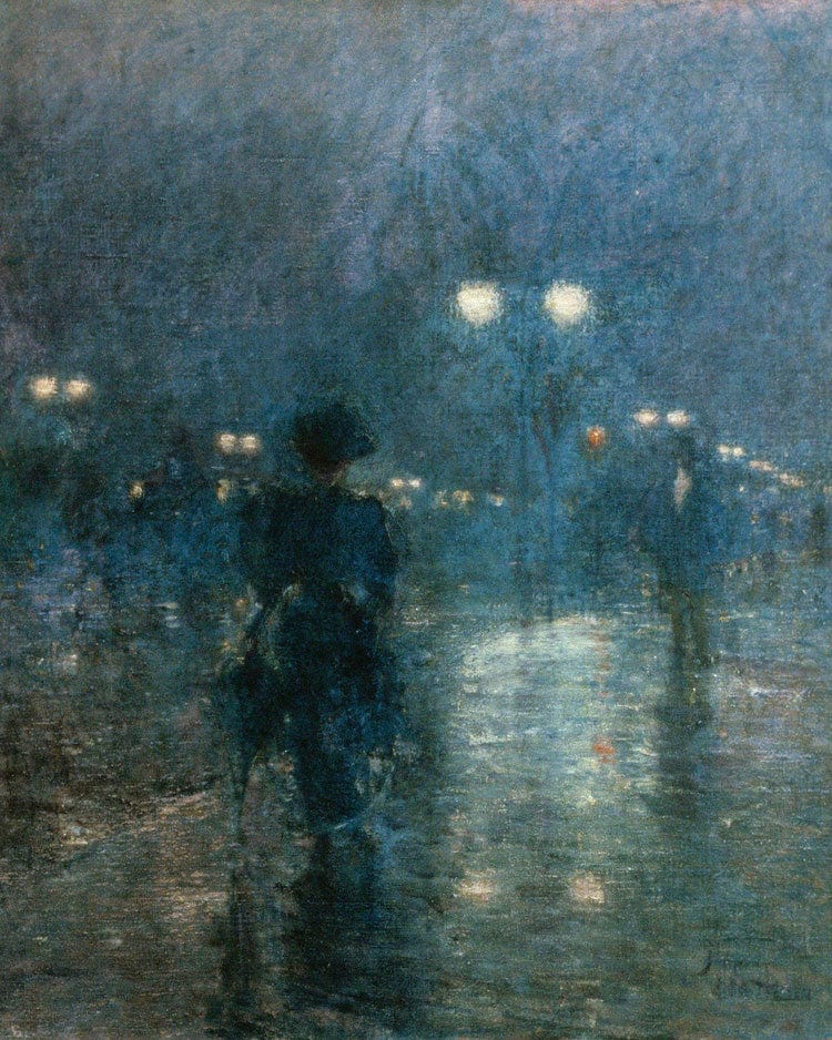 Fifth Avenue Nocturne By Childe Hassam Fine Art Print