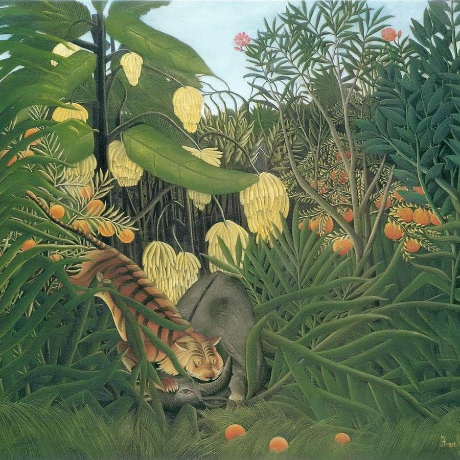 Fight Between A Tiger And A Buffalo 1908 By Henri Rousseau Fine Art Print