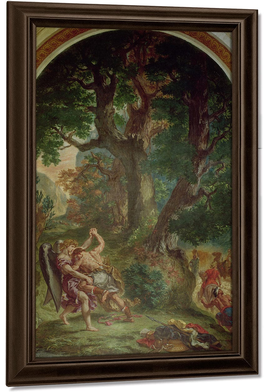 Fight Between Jacob And The Angel By Ferdinand Victor Eugene Delacroix Fine Art Print