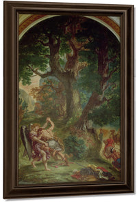 Fight Between Jacob And The Angel By Ferdinand Victor Eugene Delacroix Fine Art Print