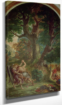 Fight Between Jacob And The Angel By Ferdinand Victor Eugene Delacroix Fine Art Print