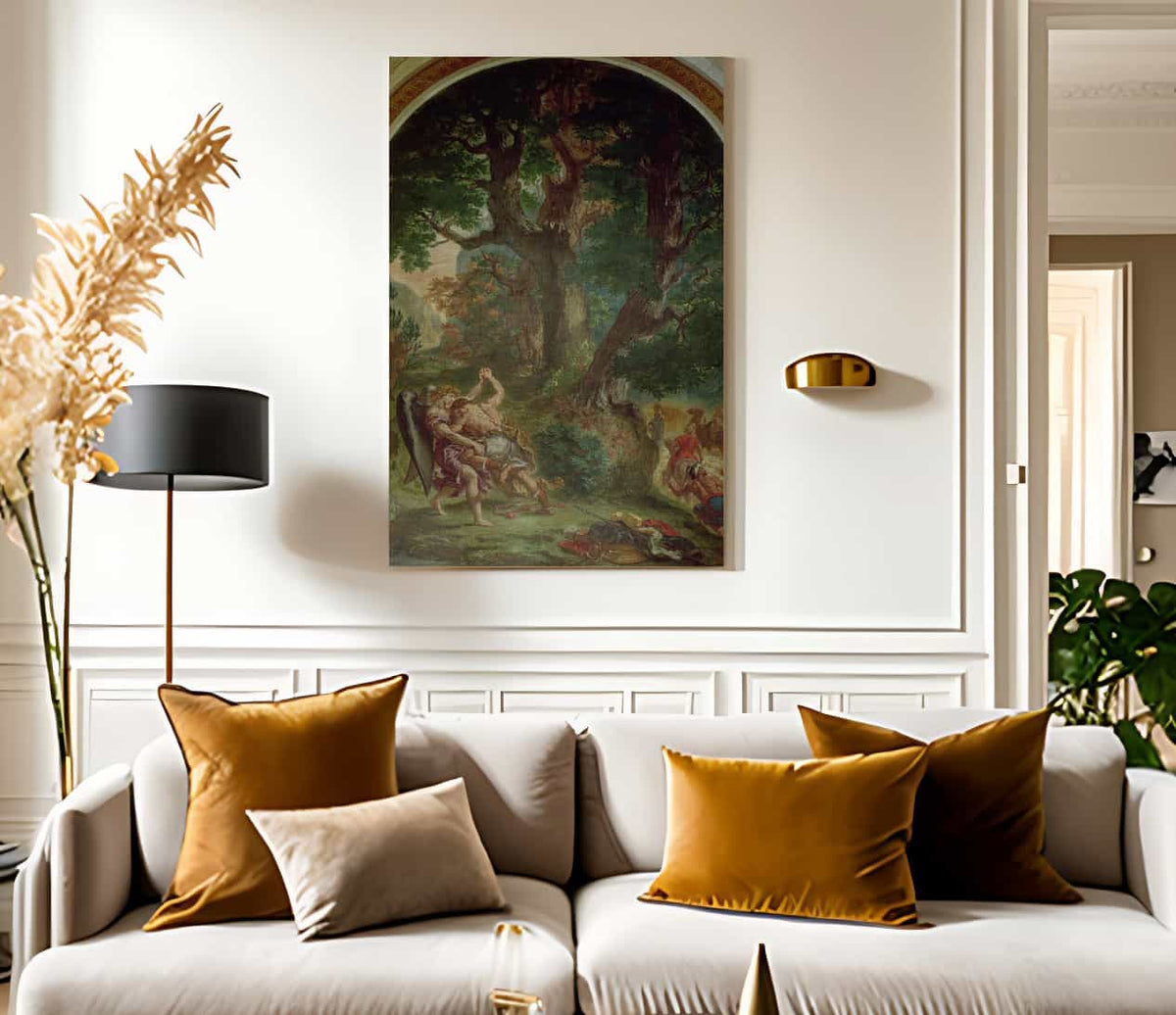 Fight Between Jacob And The Angel By Ferdinand Victor Eugene Delacroix Fine Art Print