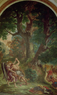 Fight Between Jacob And The Angel By Ferdinand Victor Eugene Delacroix Fine Art Print