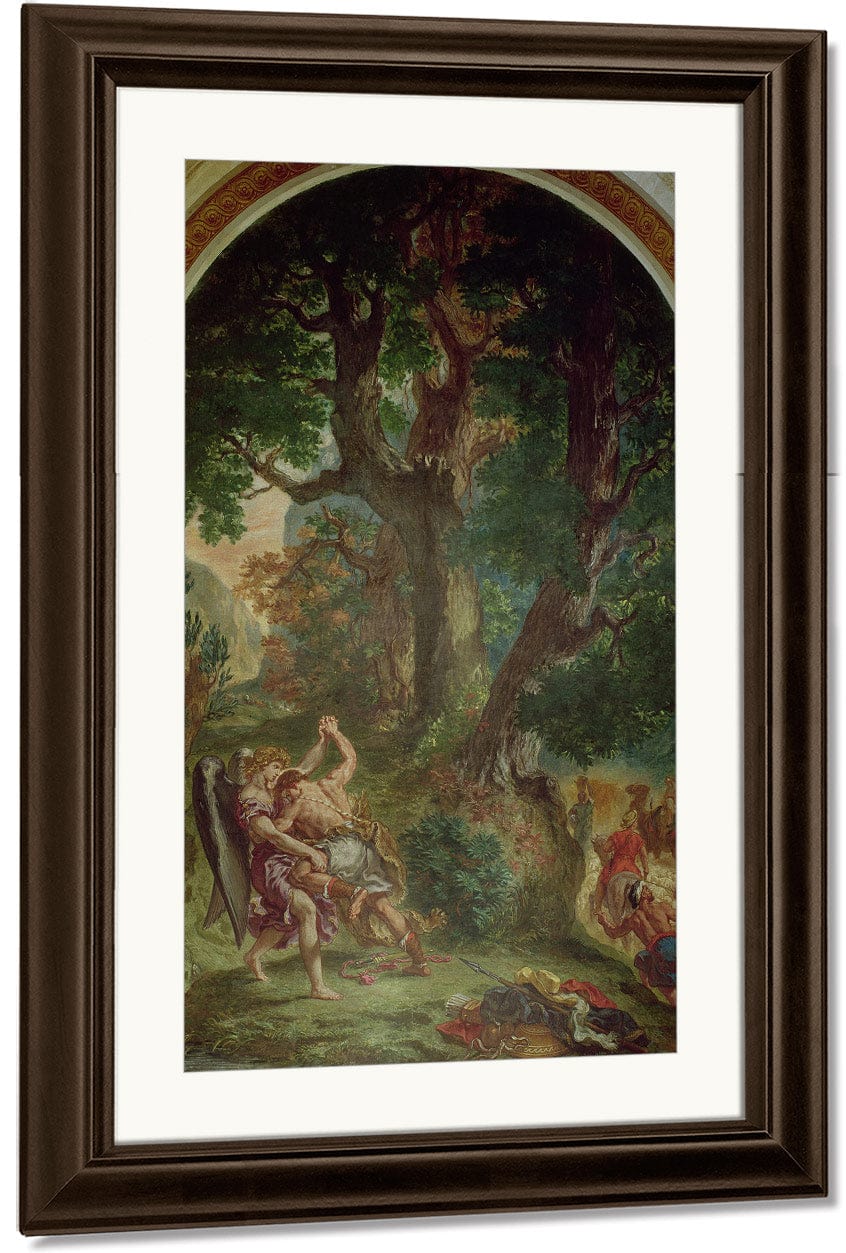 Fight Between Jacob And The Angel By Ferdinand Victor Eugene Delacroix Fine Art Print