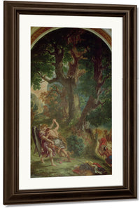 Fight Between Jacob And The Angel By Ferdinand Victor Eugene Delacroix Fine Art Print