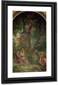 Fight Between Jacob And The Angel By Ferdinand Victor Eugene Delacroix Fine Art Print