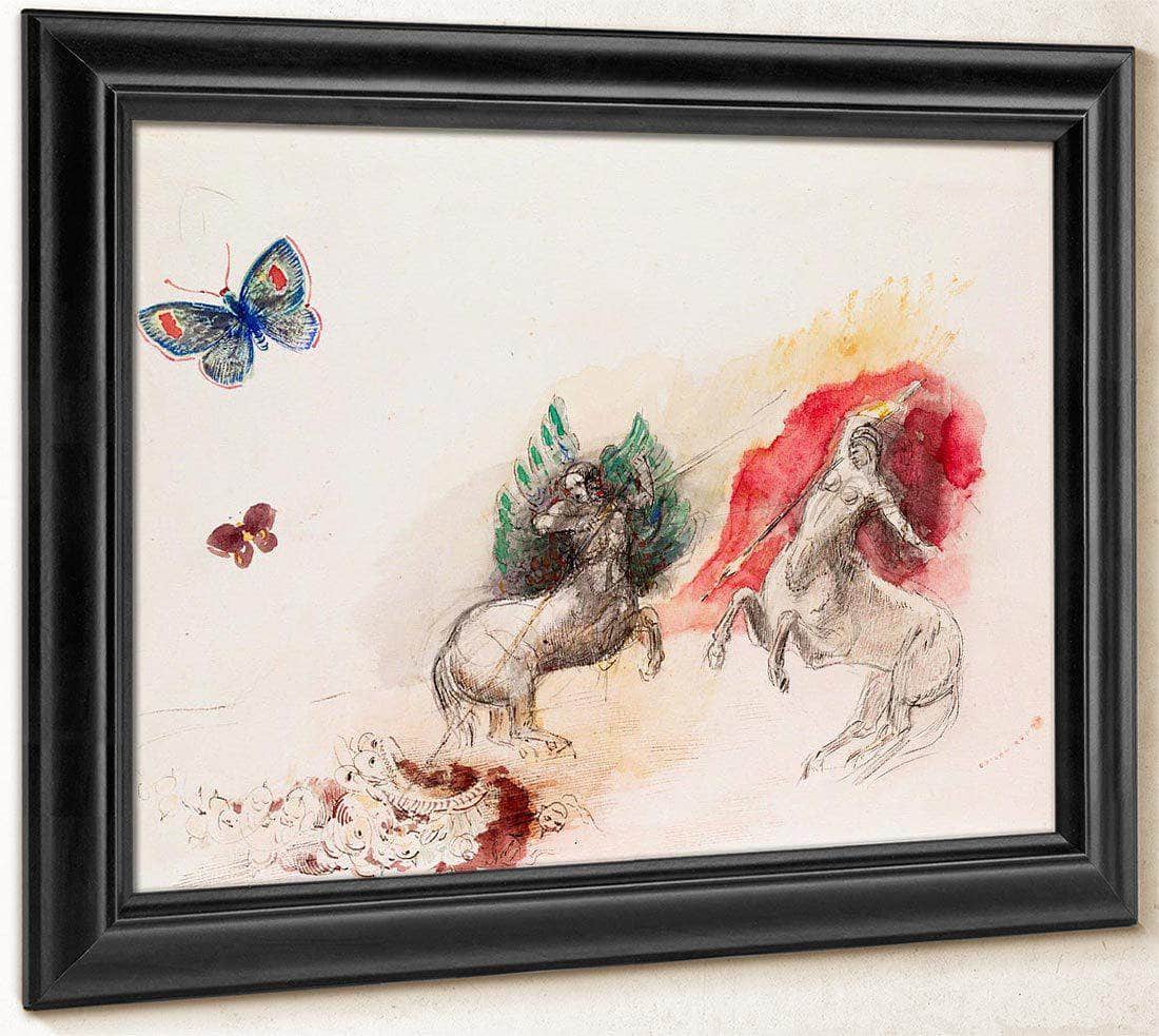 Fight Of The Centaurs By Odilon Redon Fine Art Print