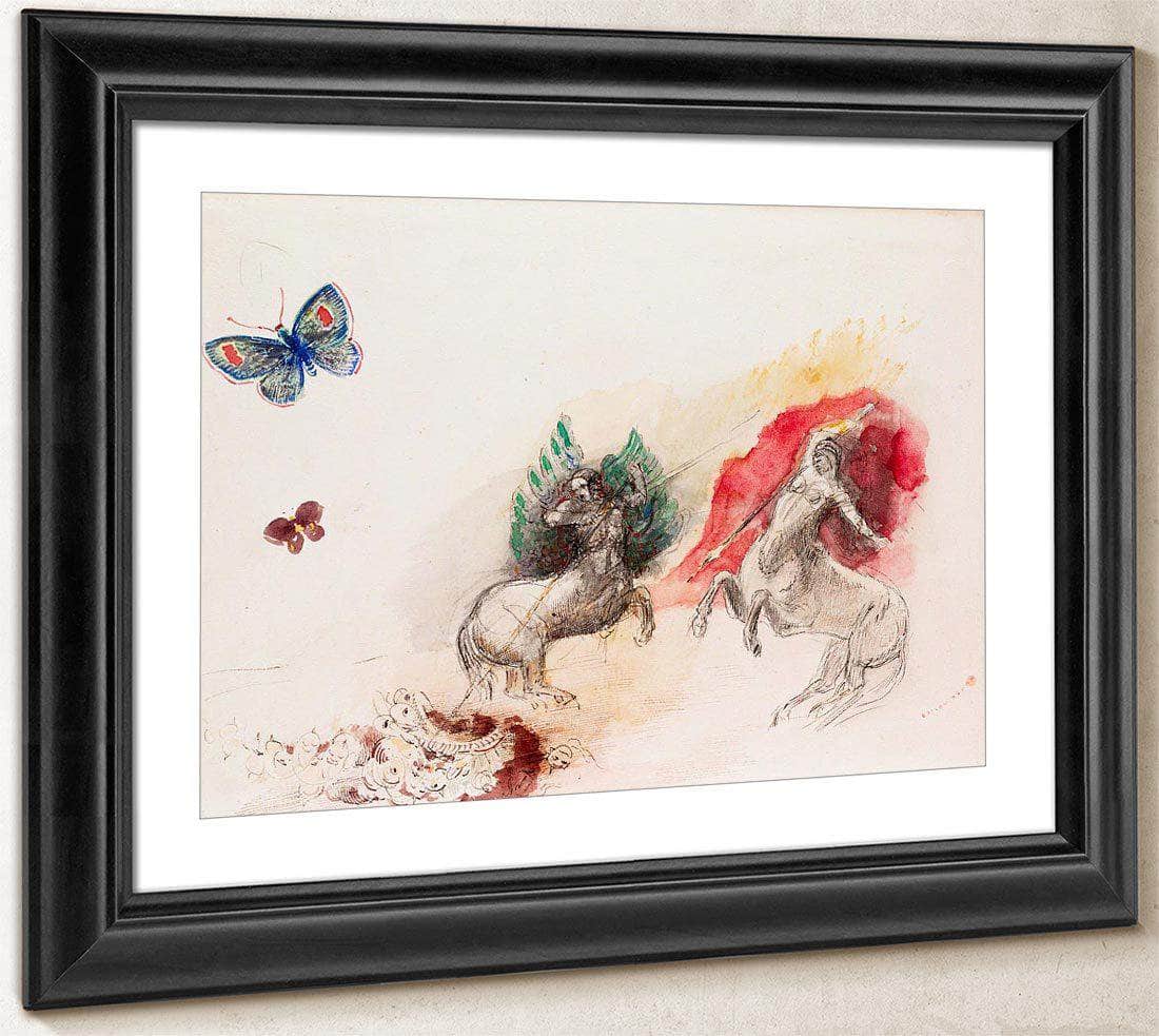 Fight Of The Centaurs By Odilon Redon Fine Art Print