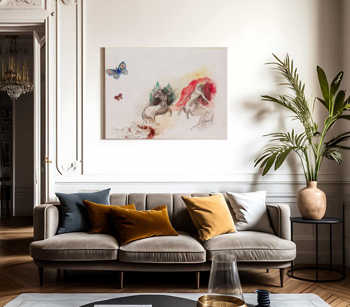 Fight Of The Centaurs By Odilon Redon Fine Art Print