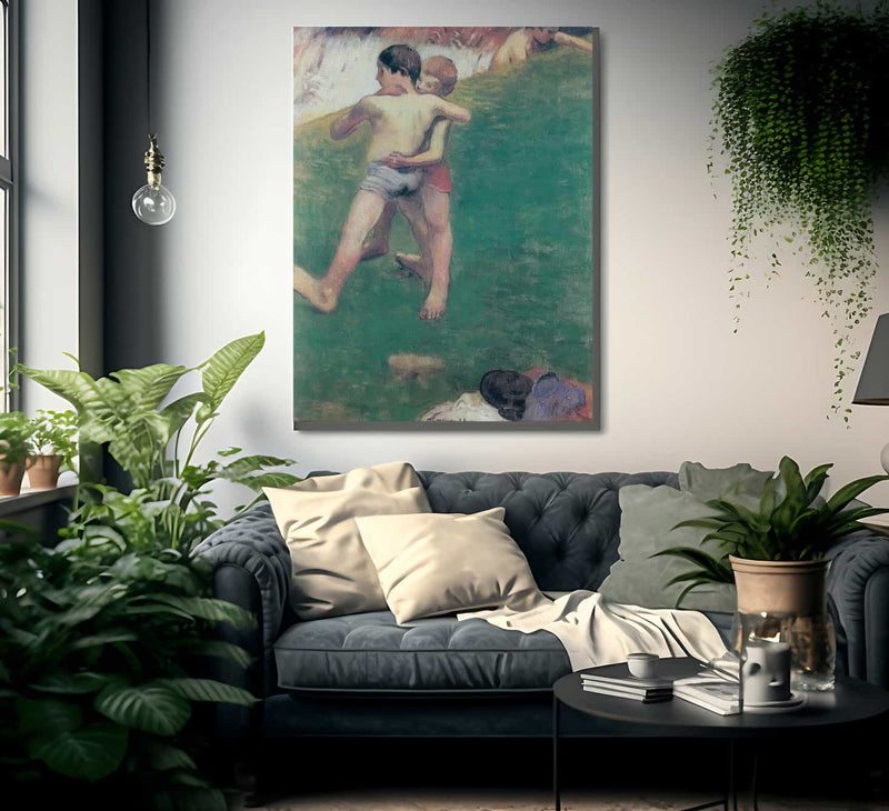 Fighting Children By Paul Gauguin Fine Art Print