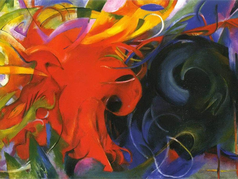 Fighting Forms By Franz Marc Fine Art Print