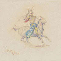 Fighting Indian By Charles Marion Russell Fine Art Print