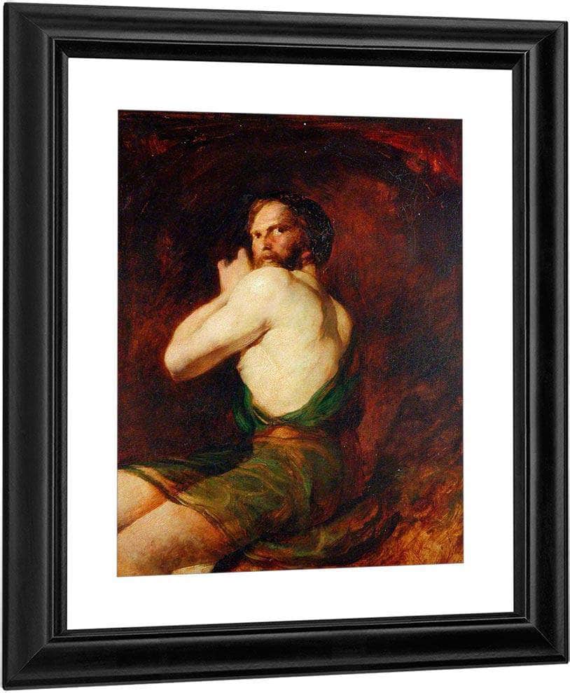 Figure Of A Seated Man By William Etty Fine Art Print