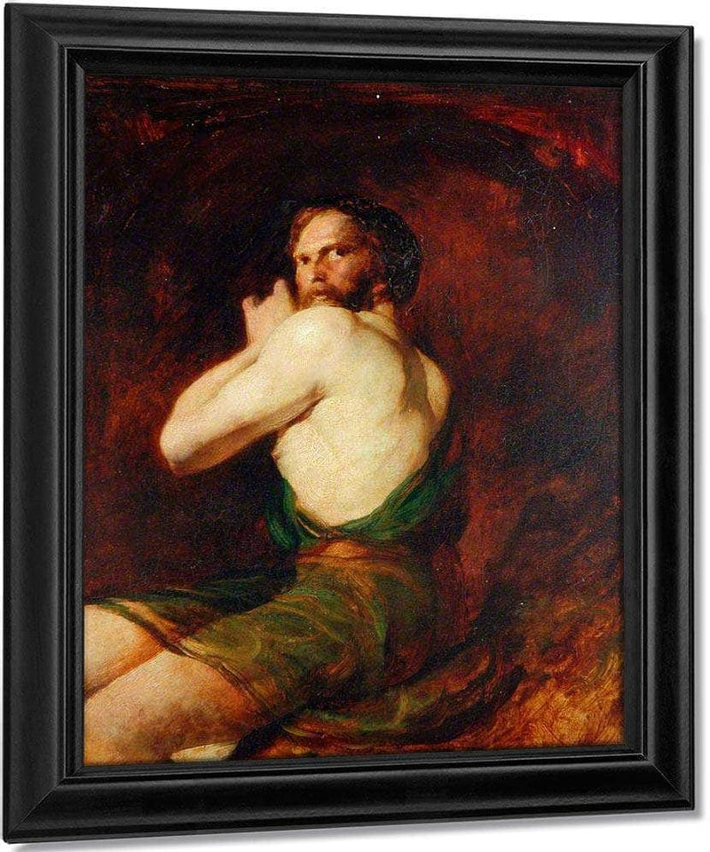 Figure Of A Seated Man By William Etty Fine Art Print