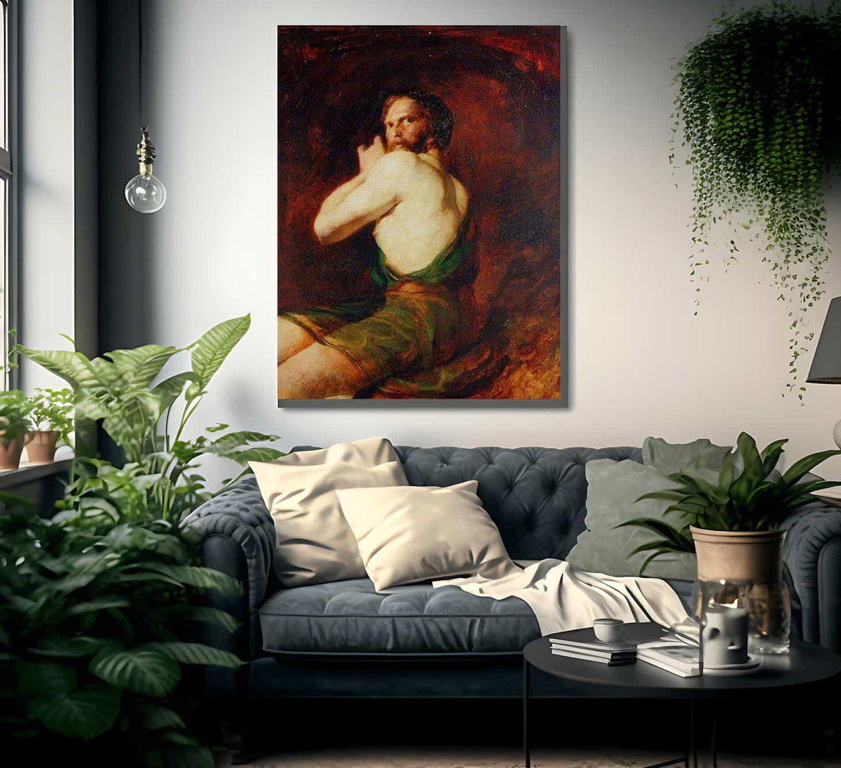 Figure Of A Seated Man By William Etty Fine Art Print