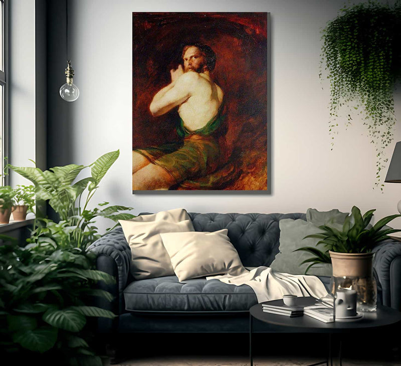 Figure Of A Seated Man By William Etty Fine Art Print