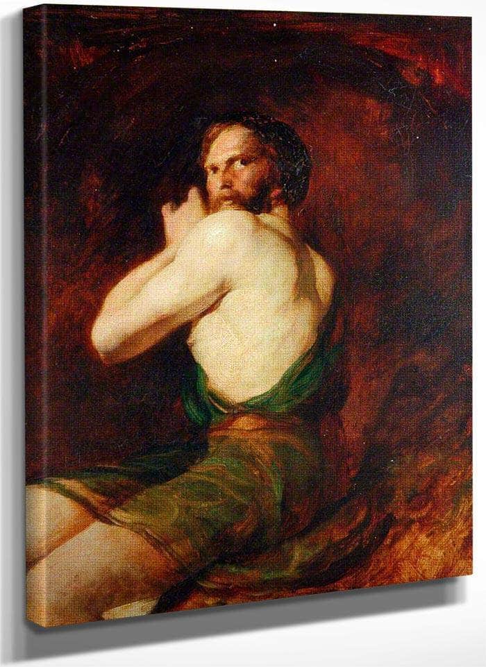 Figure Of A Seated Man By William Etty Fine Art Print