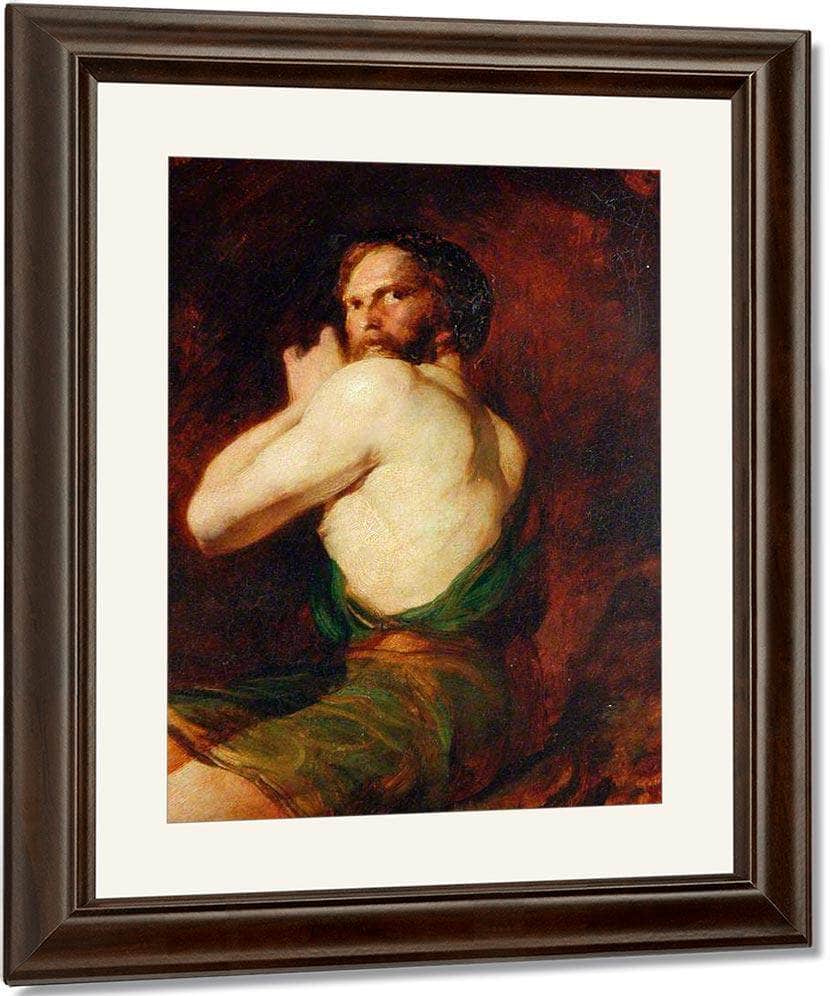 Figure Of A Seated Man By William Etty Fine Art Print