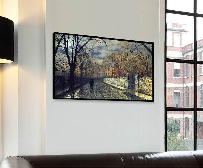 Figures In A Moonlit Lane After Rain Painting John A. Grimshaw Canvas Art Fine Art Print