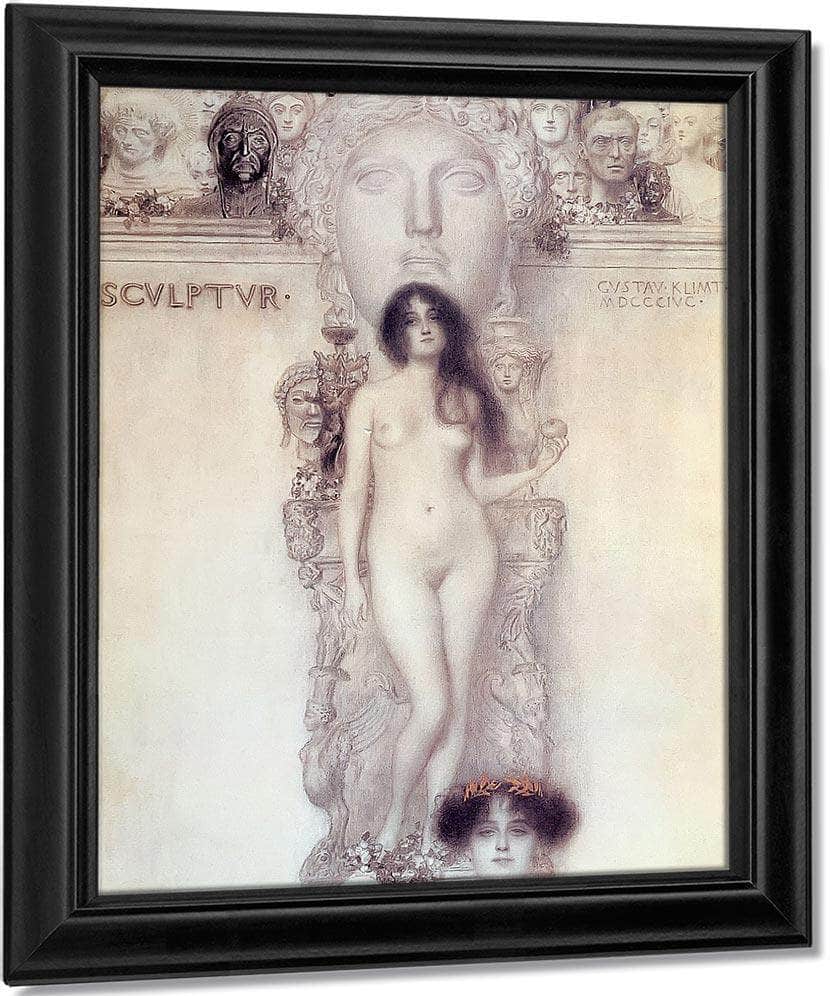 Final Drawing For The Allegory Of Sculpture, 1902 03 By Gustav Klimt Fine Art Print