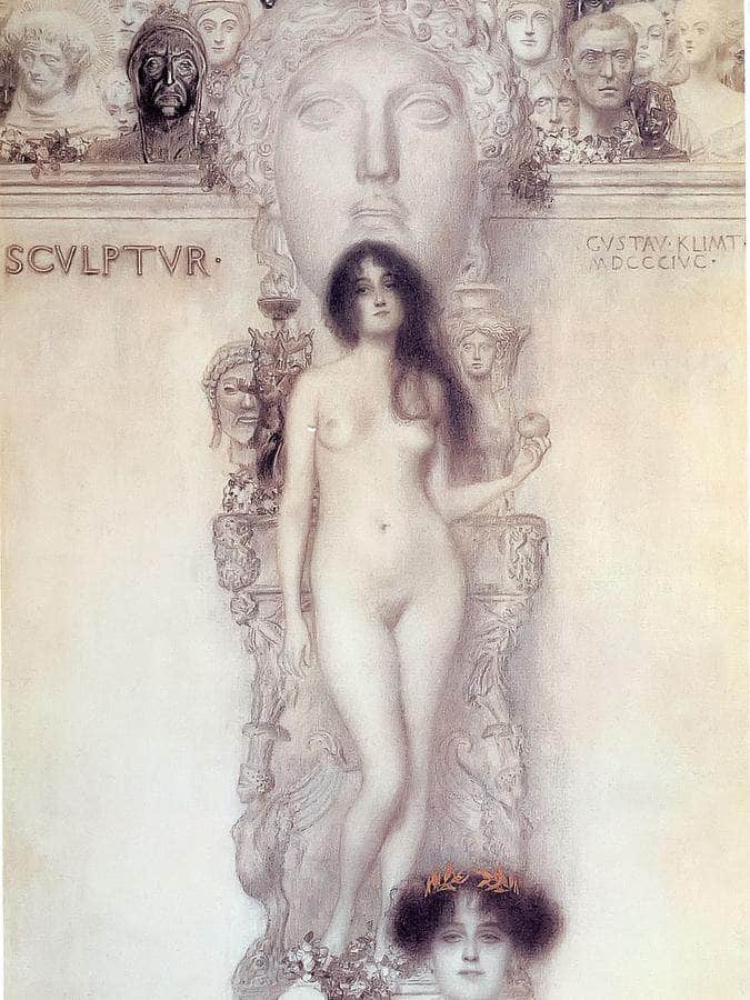 Final Drawing For The Allegory Of Sculpture, 1902 03 By Gustav Klimt Fine Art Print