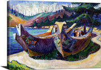 First Nations War Canoes In Alert Bay Painting Emily Carr Canvas Art Fine Art Print