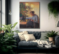 Fisherman 1039 S Wife Sewing 1890 By Anna Ancher Fine Art Print