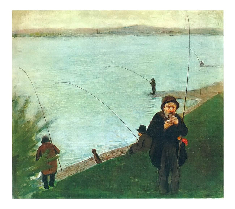 Fisherman On The Rhine by August Macke Print Fine Art Print