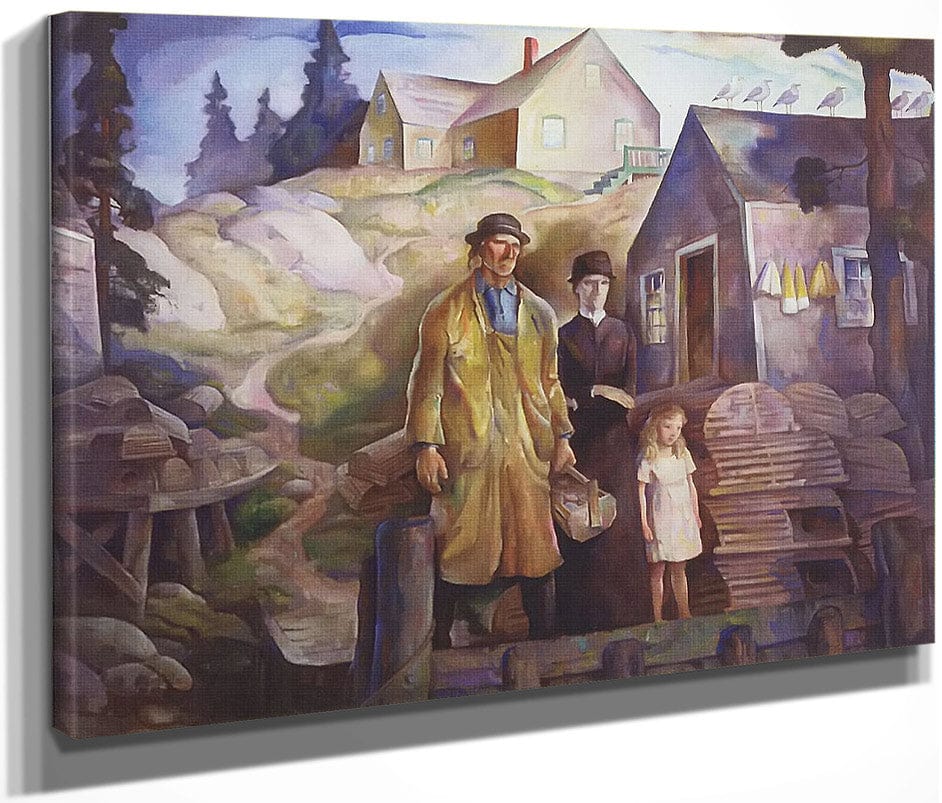 Fishermans Family By N.C. Wyeth Fine Art Print