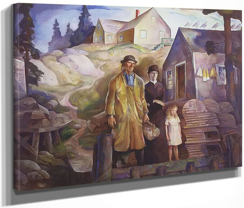 Fishermans Family By N.C. Wyeth Fine Art Print