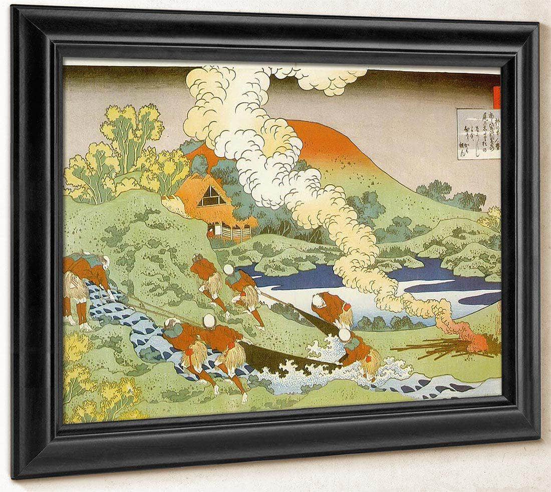 Fishermen Hauling A Net By Hokusai Fine Art Print