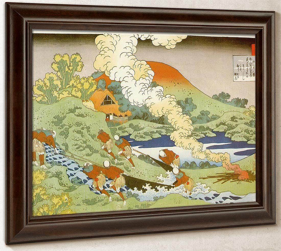 Fishermen Hauling A Net By Hokusai Fine Art Print